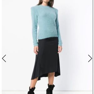 NWT Alberta Ferretti Shoulder Pad Jumper In Blue Size 40 Sweater